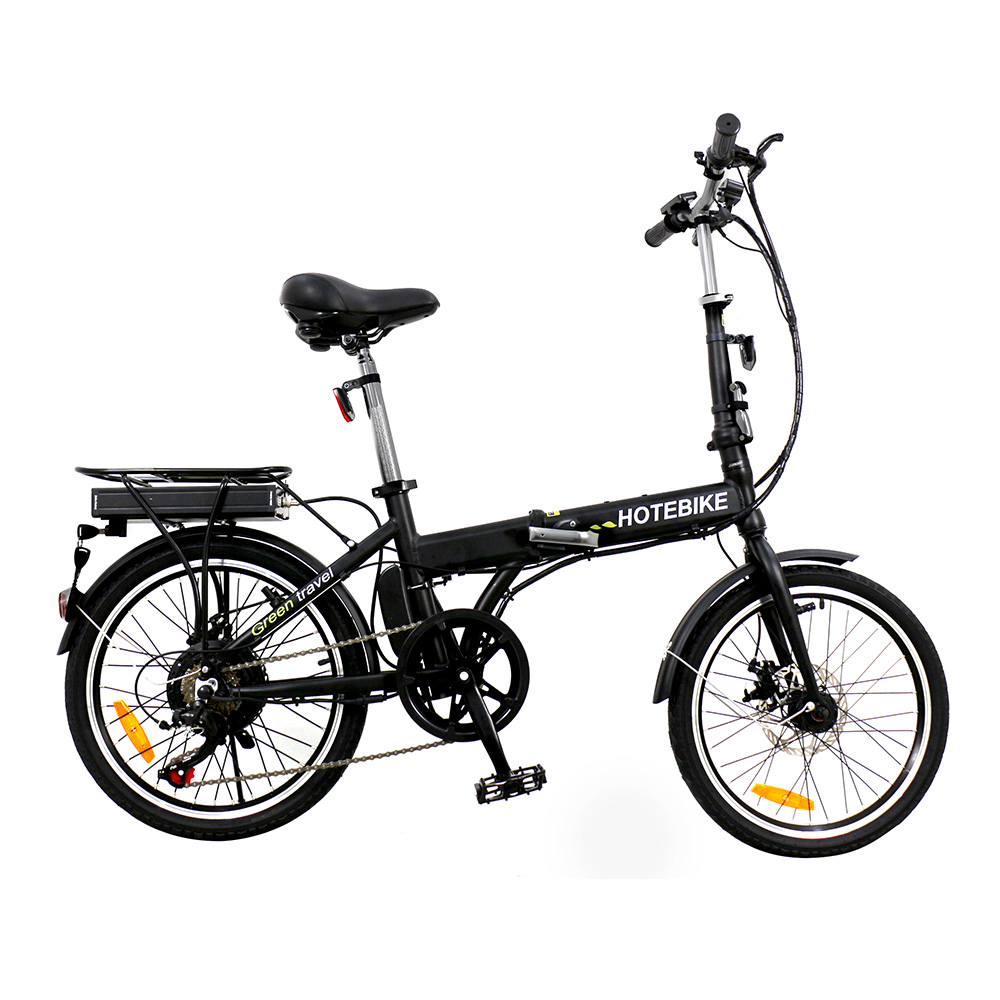 HOTEBIKE 20 Folding Electric Bike – Lightweight Aluminum Frame, Removable Battery, 350W Motor, 7-Speed Shimano