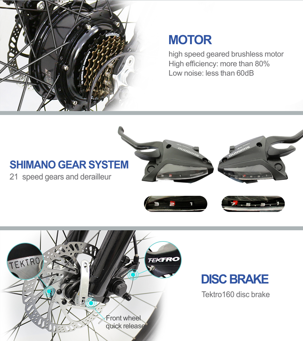 26 Electric Mountain Bike – 350W Motor, 50-Mile Range, Hidden Battery Design - Mountain Electric Bike - 3