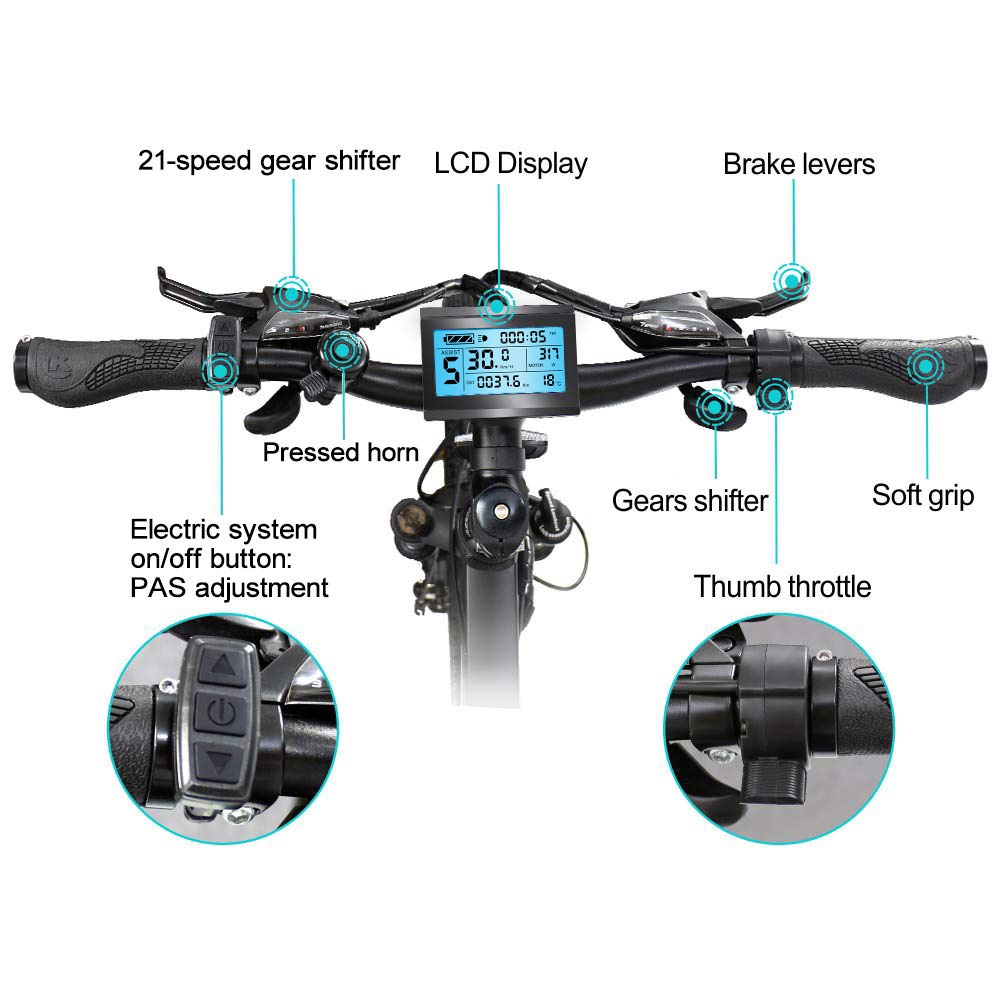 26 Electric Mountain Bike – 350W Motor, 50-Mile Range, Hidden Battery Design - Mountain Electric Bike - 4