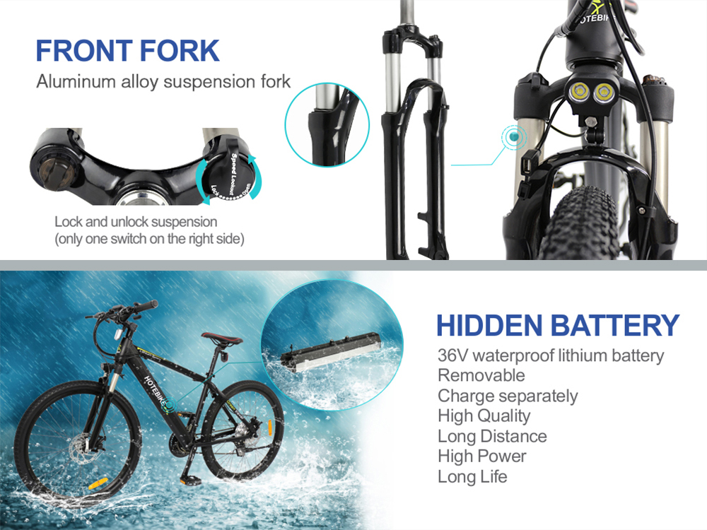 26 Electric Mountain Bike – 350W Motor, 50-Mile Range, Hidden Battery Design - Mountain Electric Bike - 1