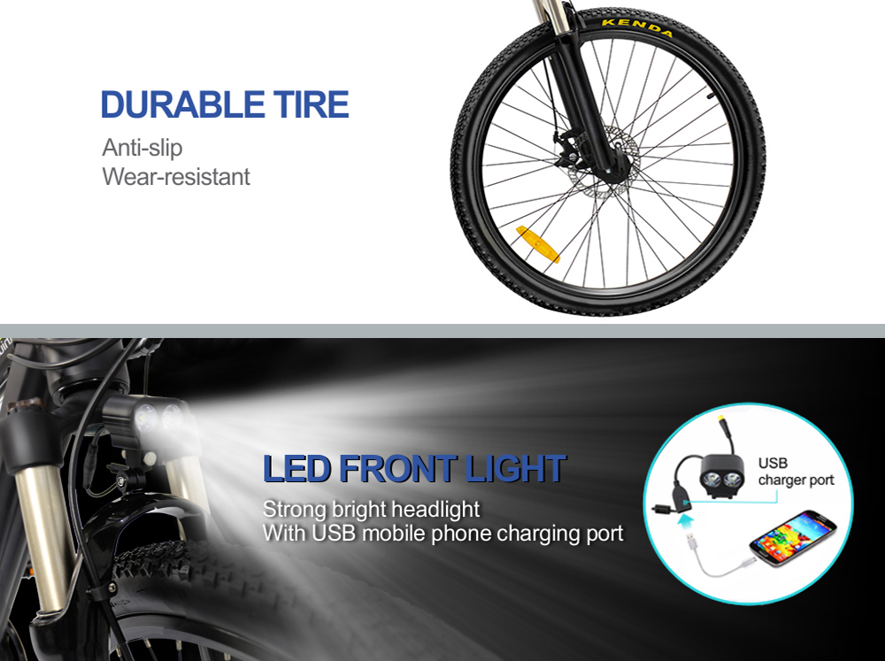 26 Electric Mountain Bike – 350W Motor, 50-Mile Range, Hidden Battery Design - Mountain Electric Bike - 2