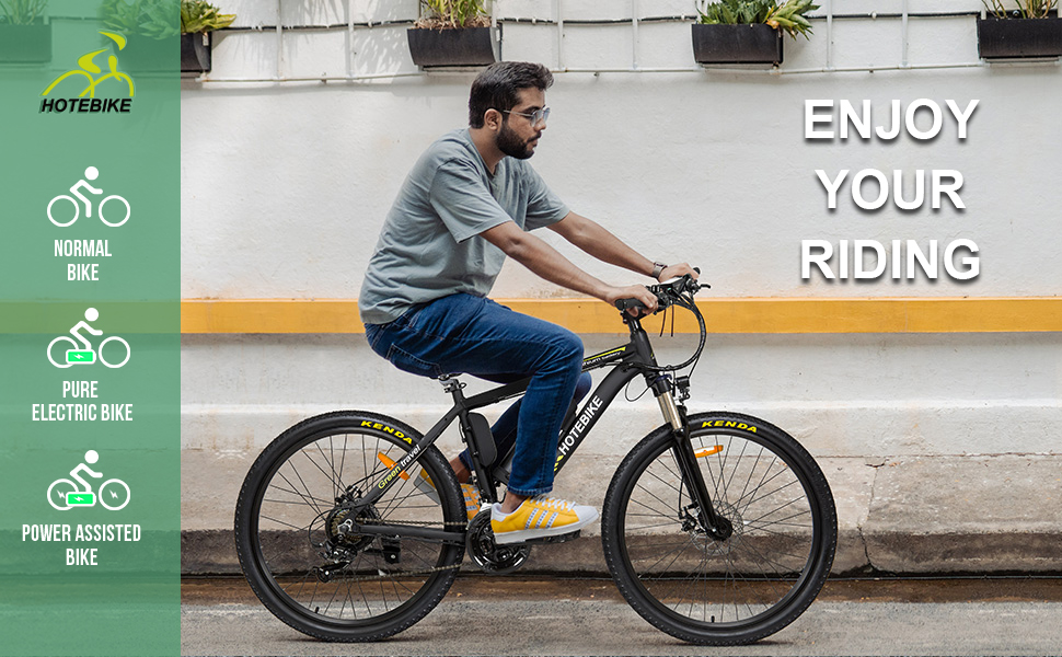 HOTEBIKE 26 Electric Mountain Bike for Adults – 36V 350W Brushless Motor, 30-50 Mile Range, Shimano 21-Speed & Removable Battery - Electric Bike Europe - 5