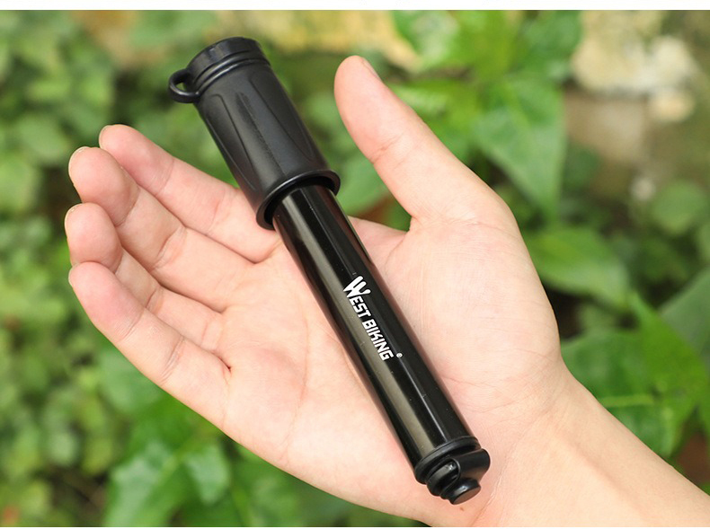 مضخة هواء هوتبايك المحمولة عالية الضغط للدراجات – 100 PSI، أسطوانة ألومنيوم، صمام عالمي، خرطوم مدمج - HOTEBIKE - 12
