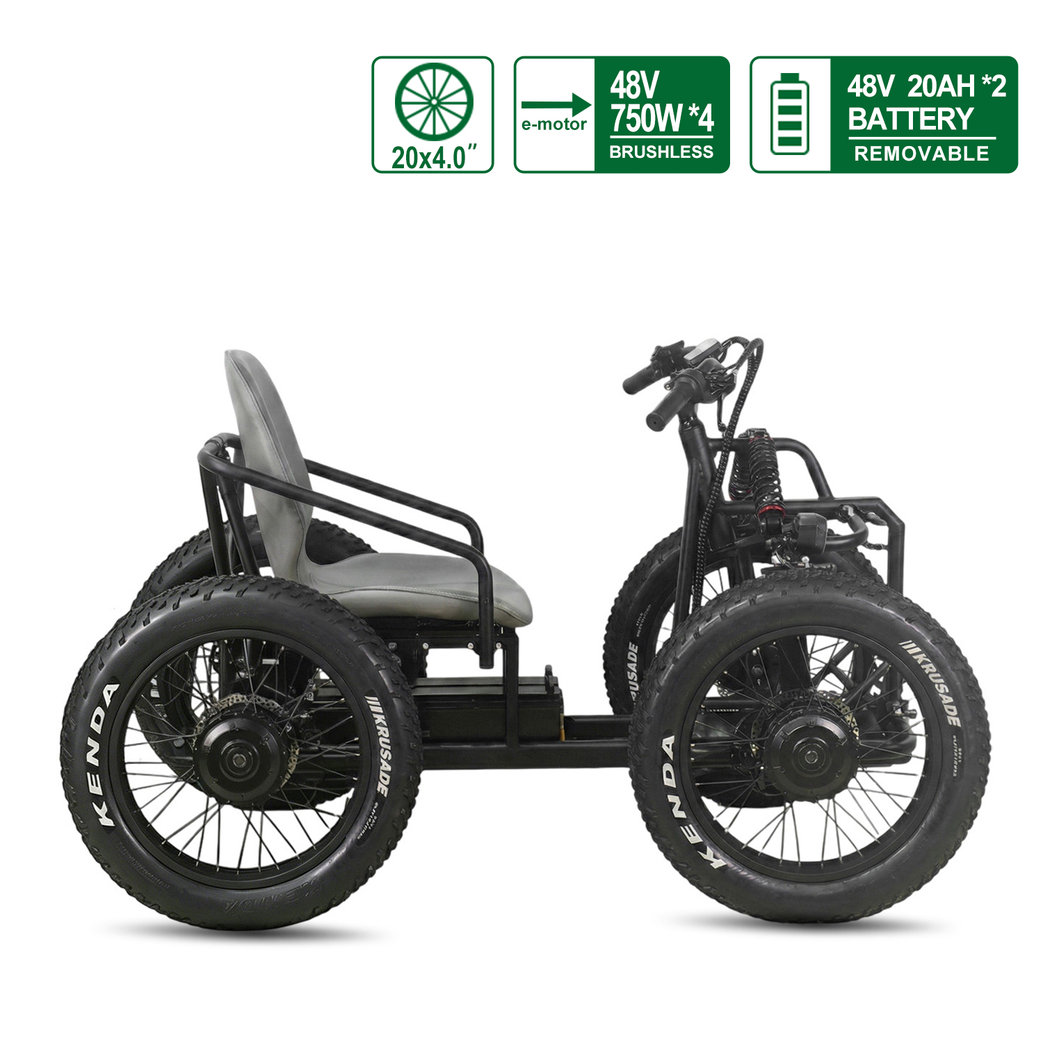 HOTEBIKE 5000W 4WD Electric ATV | All-Terrain Off-Road Quad