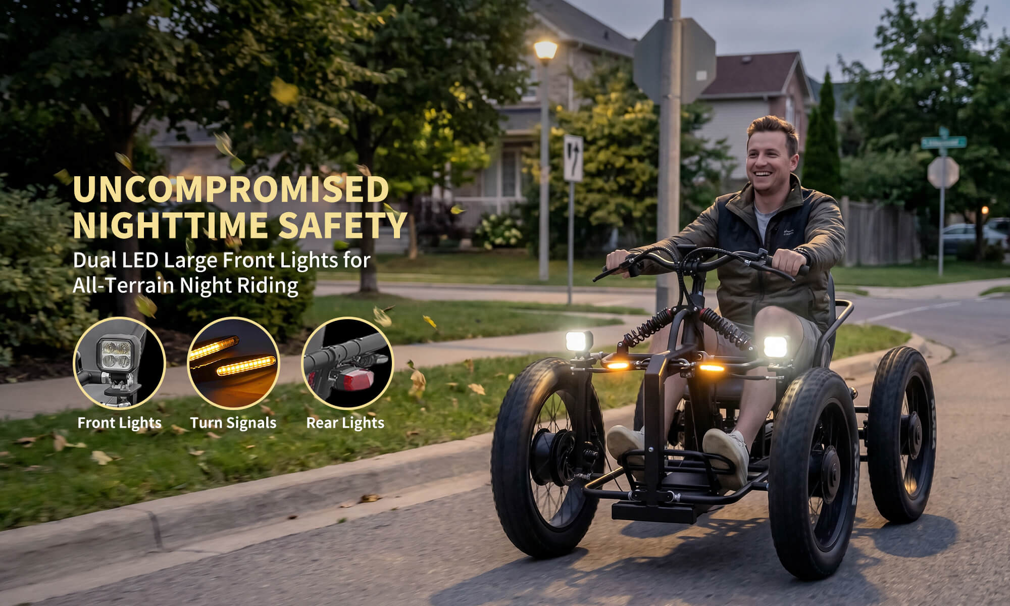 HOTEBIKE 5000W 4WD Electric ATV | All-Terrain Off-Road Quad - Fat Tire Electric Bike - 5